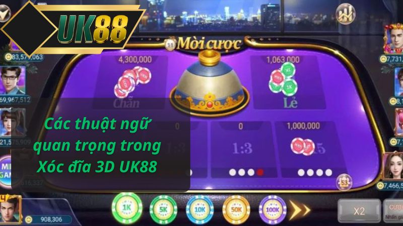 Các thuật ngữ quan trọng trong Xóc đĩa 3D UK88